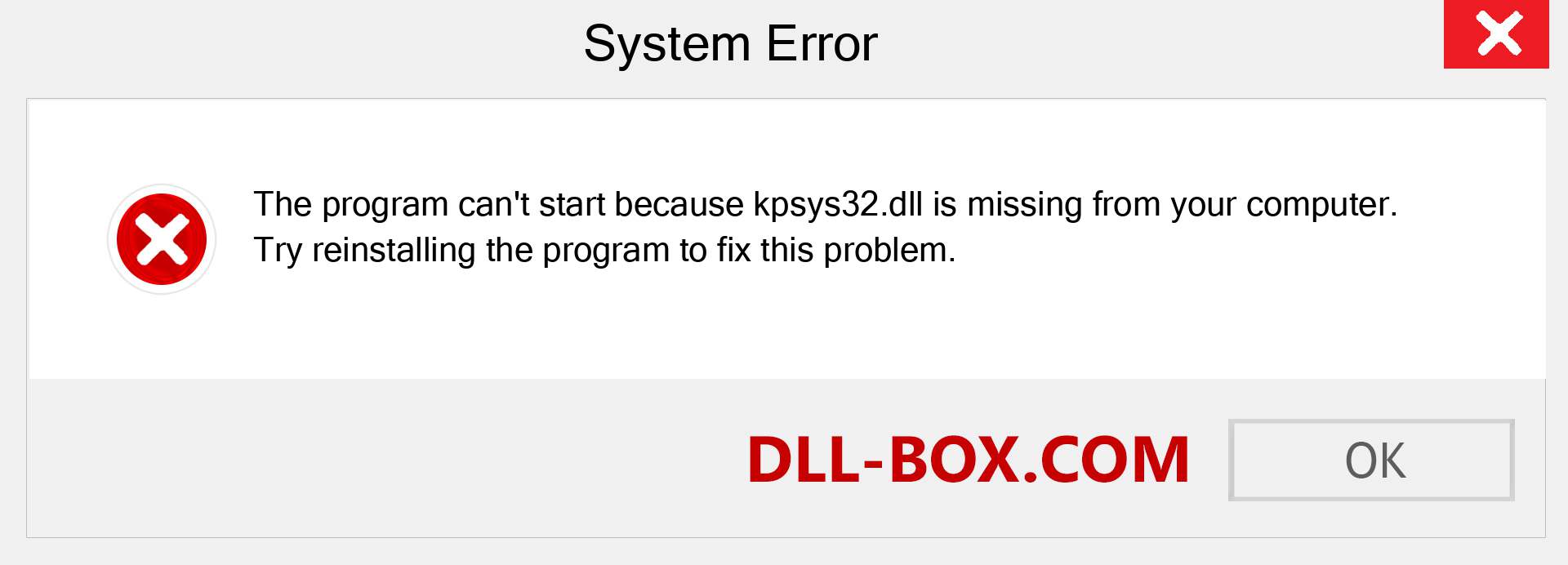  kpsys32.dll file is missing?. Download for Windows 7, 8, 10 - Fix  kpsys32 dll Missing Error on Windows, photos, images
